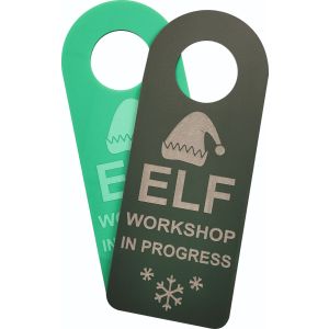 Elf Workshop In Progress – Christmas Door Hanger