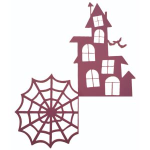 Haunted House & Spider Web Halloween Door Corner Decoration