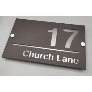 Personalised Rectangular House Sign – Modern Two-Layer Acrylic Design