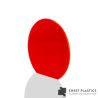 5mm Red Fluorescent Acrylic Disc Bespoke Size -
