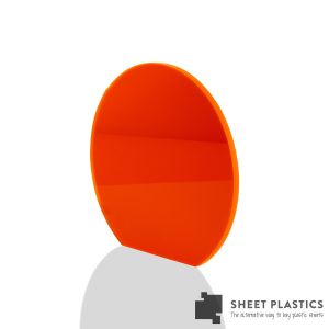 3mm Orange Fluorescent Acrylic Disc Bespoke Size -