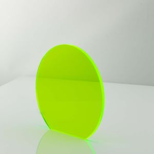 5mm Green Fluorescent Acrylic Disc Bespoke Size -