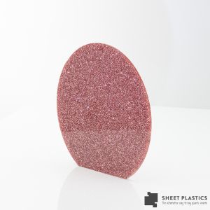 3mm Salmon Glitter Acrylic Disc Bespoke Size -