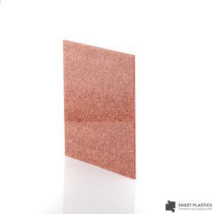 3mm Copper Glitter Acrylic Sample 150mm x 150mm