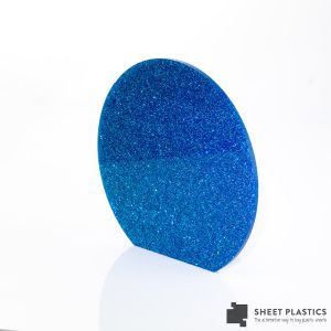 3mm Royal Blue Glitter Acrylic Disc Bespoke Size -