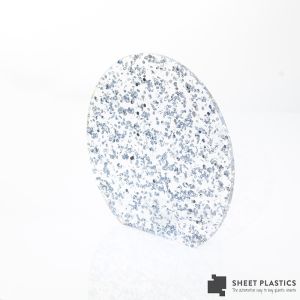 3mm Fleck Silver Glitter Acrylic Disc Bespoke Size -