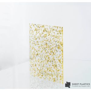3mm Gold Fleck Glitter Acrylic Sample 150 X 150mm