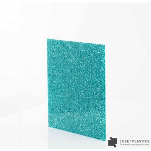 3mm Ice Blue Glitter Acrylic Sheet Cut To Size