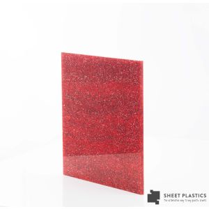 3mm Red Glitter Acrylic Sheet Cut To Size
