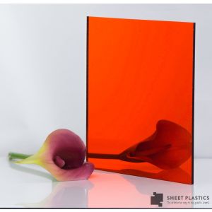 3mm Orange Acrylic Mirror Sample 150 X 150mm
