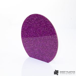 3mm Pink Glitter Acrylic Disc Bespoke Size -