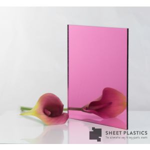 3mm Pink Acrylic Mirror Sample 150 X 150mm