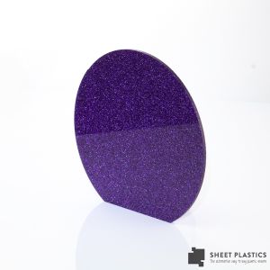 3mm Purple Glitter Acrylic Disc Bespoke Size -