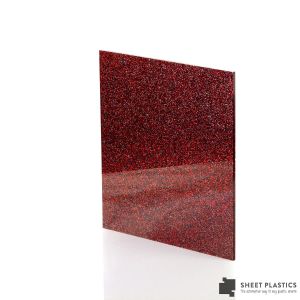 3mm Red Glitter Acrylic Sheet 150 X 150mm