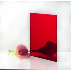 3mm Red Acrylic Mirror Sample 150 X 150mm
