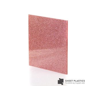 3mm Salmon Glitter Acrylic Sheet 150 X 150mm