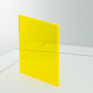 5mm Yellow Fluorescent Acrylic Sample 150 X 150mm