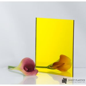 3mm Yellow Acrylic Mirror Sample 150 X 150mm